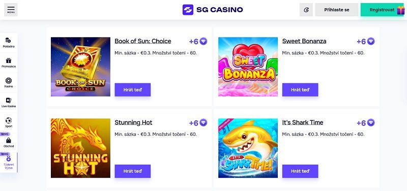 Týdenní výzva v SG casino
