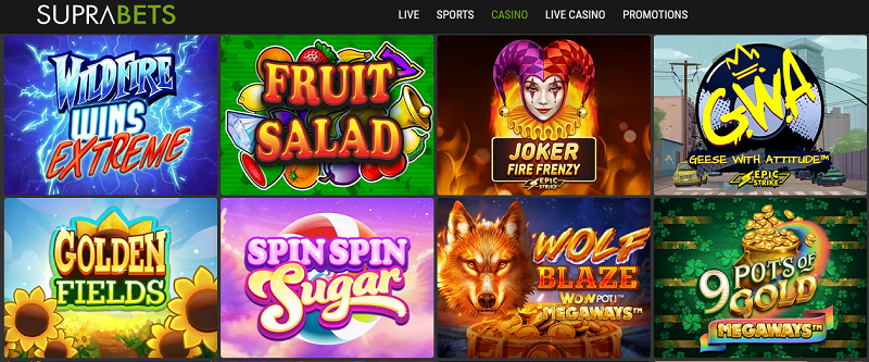 Náhled populárních her v SUPRABETS casino